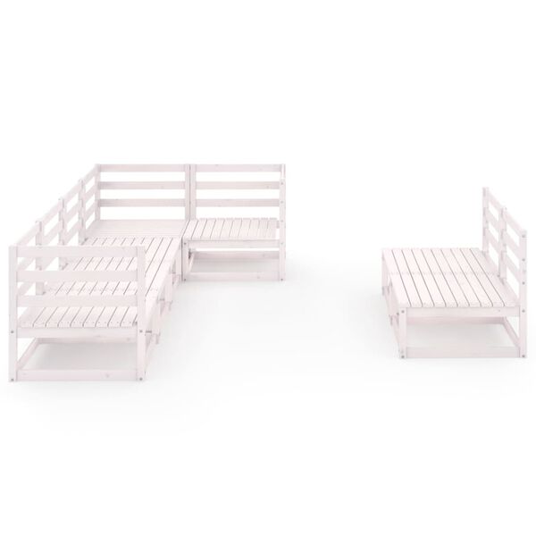 vidaXL 7-delige Loungeset massief grenenhout wit