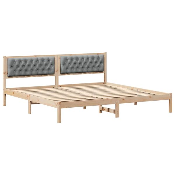 vidaXL Bedframe Lichtgrijs 200 x 200 cm Massief grenenhout