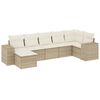 vidaXL 7-delige Loungeset met kussens poly rattan beige