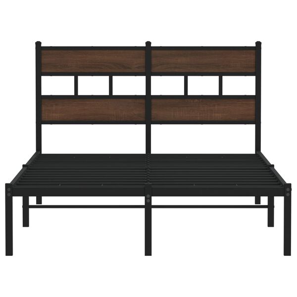 vidaXL Bedframe met hoofdbord zonder matras bruin eiken 120x200 cm