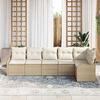 vidaXL Tuin Sofa Set Beige poly rattan