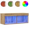 vidaXL Tv-meubelset met LED artisanaal eikenkleurig 80 x 30 x 30 cm