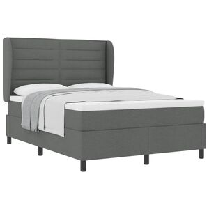 vidaXL Boxspring bed met matras Donkergrijs 140 x 200 cm Stof