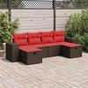 vidaXL 6-delige Loungeset met kussens poly rattan bruin