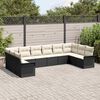 vidaXL Tuin Sofa Set met opslag 10 pcs Zwart poly rattan