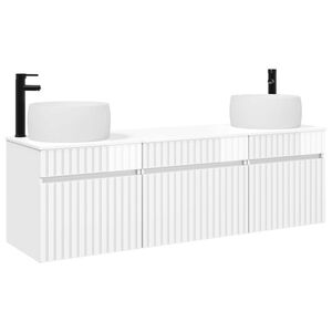 vidaXL Badkamerkastenset 3 st Hoogglans Wit 49 x 44,5 x 66 cm