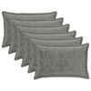 vidaXL Kussensloop 6 pcs HOUTEN Donkergrijs 50 x 80 cm Flanel