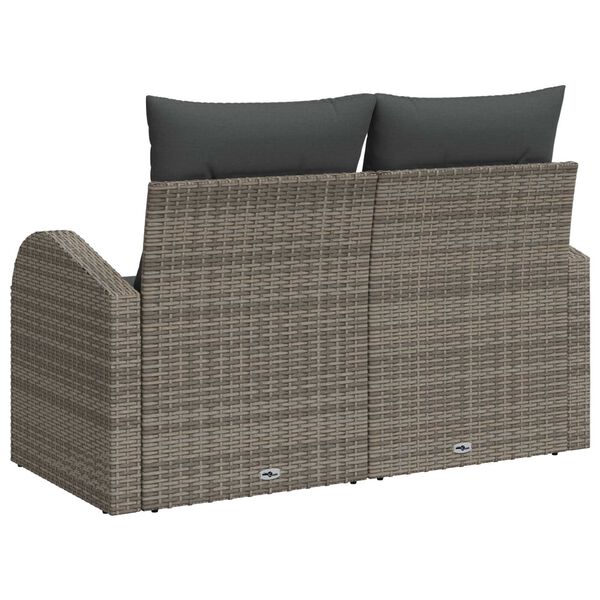 vidaXL Tuinbank Grijs 124 x 62 x 69cm poly rattan
