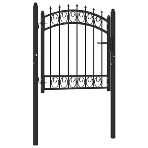 vidaXL Poort met speerpunten 100x100 cm staal zwart