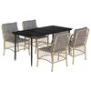 vidaXL 5-delige Tuinset met kussens poly rattan gemengd beige