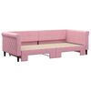 vidaXL Slaapbank met onderschuifbed 90x200 cm fluweel roze