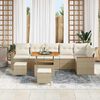 vidaXL Tuin Sofa Set met kussen met opslag Beige Poly riet