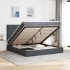 vidaXL Ottoman bed met matrassen 160x200cm fluweel donkergrijs