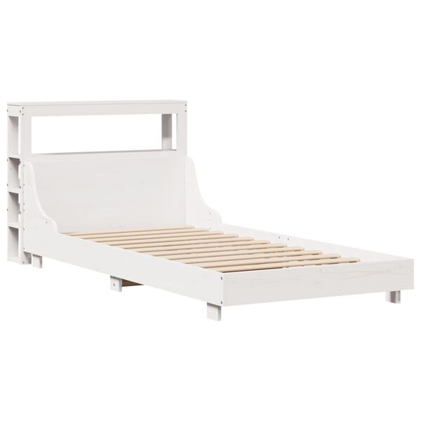 vidaXL Bedframe zonder matras massief grenenhout wit 75x190 cm