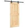 vidaXL Schuifdeur 85 x 210 cm Massief Grenenhout (Niet-Behandeld)