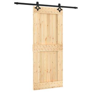 vidaXL Schuifdeur 85 x 210 cm Massief Grenenhout (Niet-Behandeld)
