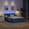 vidaXL Bed poef met matras en LED's stof 140x190 cm blauw
