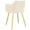 vidaXL Eetkamerstoelen 4 st fluweel cr&egrave;mekleurig