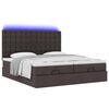 vidaXL Ottoman bed met matrassen en LED's 200x200cm stof donkerbruin