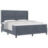 vidaXL Boxspringbed met matras Donkergrijs 180 x 200 cm Fluweel