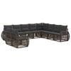 vidaXL Tuinbankenset 10 st Grijs en Donkergrijs poly rattan
