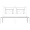 vidaXL Bedframe met hoofdbord metaal wit 135x190 cm