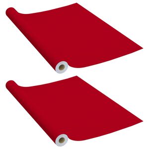 vidaXL Meubelfolies zelfklevend 2 st 500x90 cm PVC rood