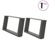 vidaXL Salontafelpoten 2 st U-vormig 70x(30-31) cm staal antraciet