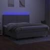 vidaXL Boxspring met matras en LED stof lichtgrijs 200x200 cm