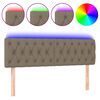 vidaXL Hoofdbord LED 160x7x78/88 cm stof taupe