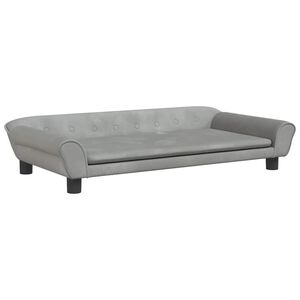 vidaXL Kinderbank 100x50x26 cm fluweel lichtgrijs