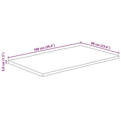 vidaXL Tafelblad met natuurlijke rand 100x60x3,8 cm massief mangohout