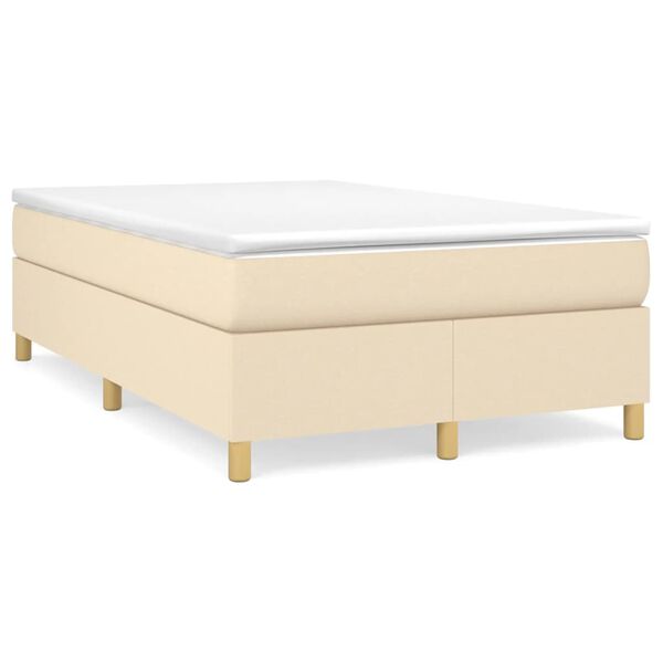 vidaXL Boxspring bed 120x200 cm stof cr&egrave;mekleurig