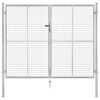 vidaXL Tuinpoort gegalvaniseerd staal 306x200 cm zilver