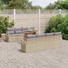 vidaXL Tuin Sofa Set met opslag 9 pcs Beige Poly riet
