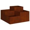 vidaXL Plantenbak Roestig 80 x 80 x 48 cm weervast staal