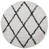 vidaXL Vloerkleed PAMPLONA shaggy hoogpolig &Oslash; 100 cm cr&egrave;me en zwart