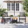 vidaXL 3-delige Bistroset met kussens poly rattan en acaciahout beige