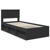 vidaXL Bedframe met hoofdeinde Zwart 90 x 190 cm Massief grenenhout