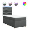 vidaXL Boxspring met matras stof donkergrijs 100x200 cm