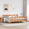 vidaXL Bedframe met hoofdbord massief grenenhout wasbruin 180x200 cm