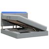 vidaXL LED Opslagbed met Matras Lichtgrijs 140 x 190 cm Stof