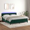 vidaXL Boxspring met matras en LED fluweel donkergroen 160x200 cm