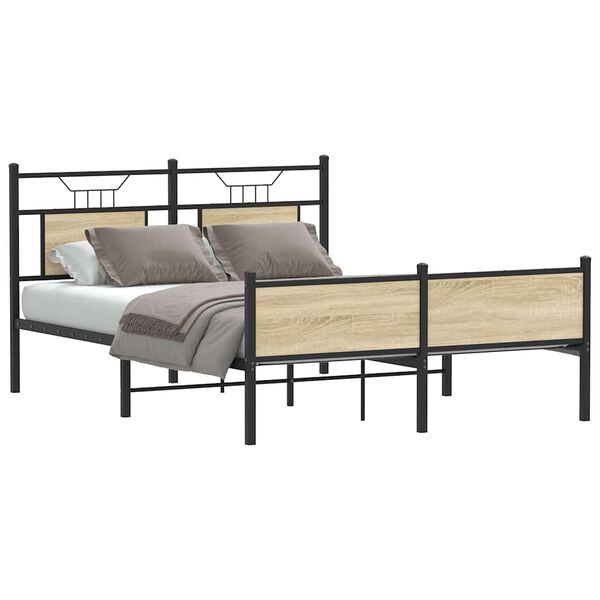 vidaXL Bedframe zonder matras hout sonoma eikenkleurig 140x190 cm