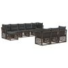 vidaXL Tuinbankenset 10 st 10-zits Grijs poly rattan