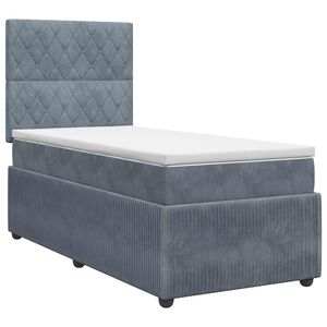 vidaXL Boxspringbed met matras Donkergrijs 80 x 200 cm Fluweel
