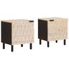 vidaXL Nachtkastje 2 st Wit 40 x 33 x 46 cm Massief Mango Hout