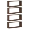 vidaXL Wandschappen kubus 4 st 60x15x23 cm bewerkt hout bruin eiken