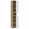 vidaXL Badkamer Kast Artisan Eiken 30,5 x 30 x 195 cm Bewerkt hout