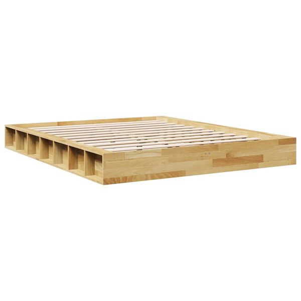 vidaXL Bedframe zonder matras 160x200 cm massief hout eiken